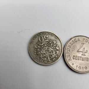 Lot Of 2 Portugese Coins 1919 1944